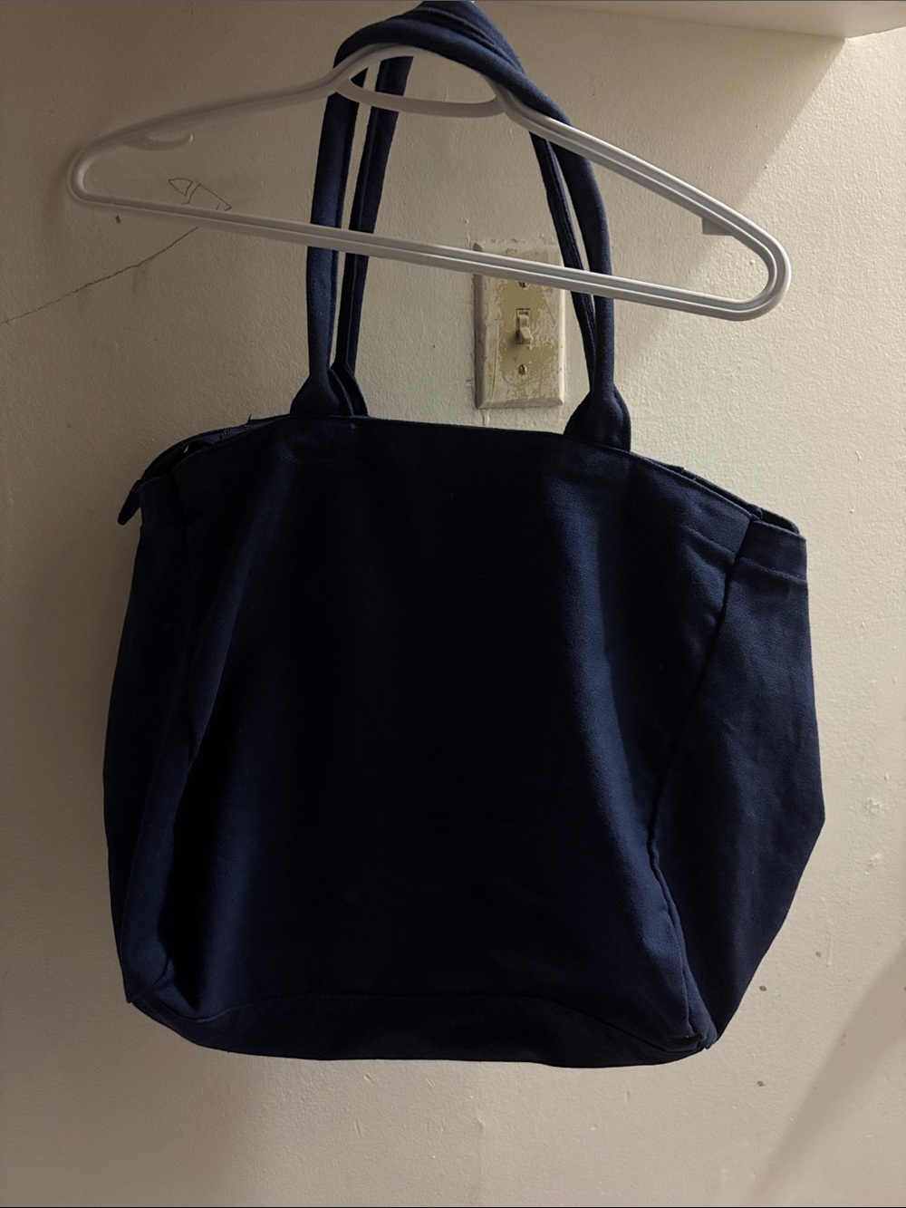 Navy Canvas Tote Bag - Women's Everyday Shoulder Bag